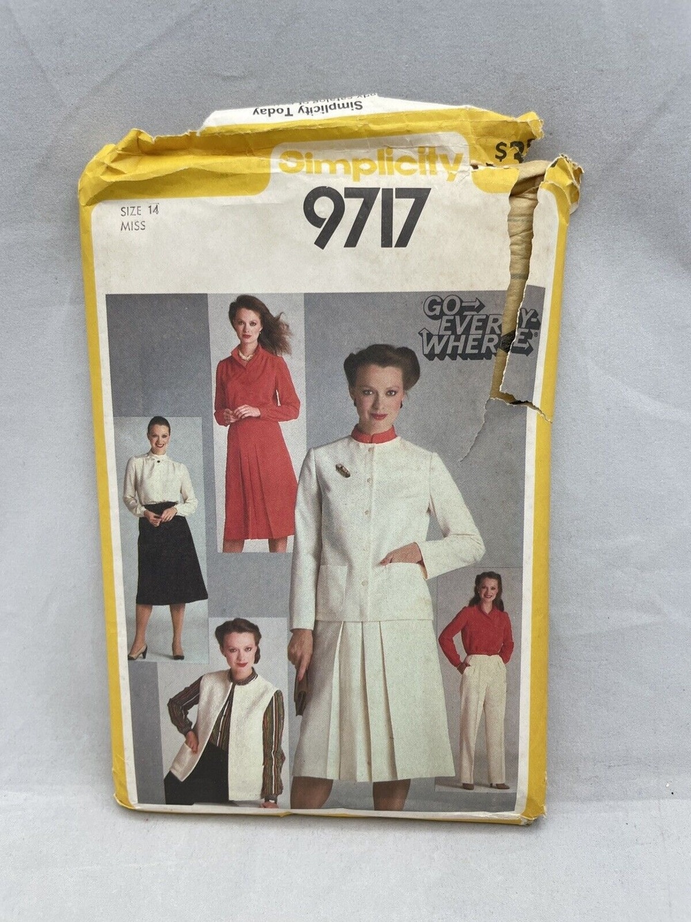 Simplicity 9717 Sz 14 Go Everywhere pleated Skirt Jacket Blouse Dress Pattern